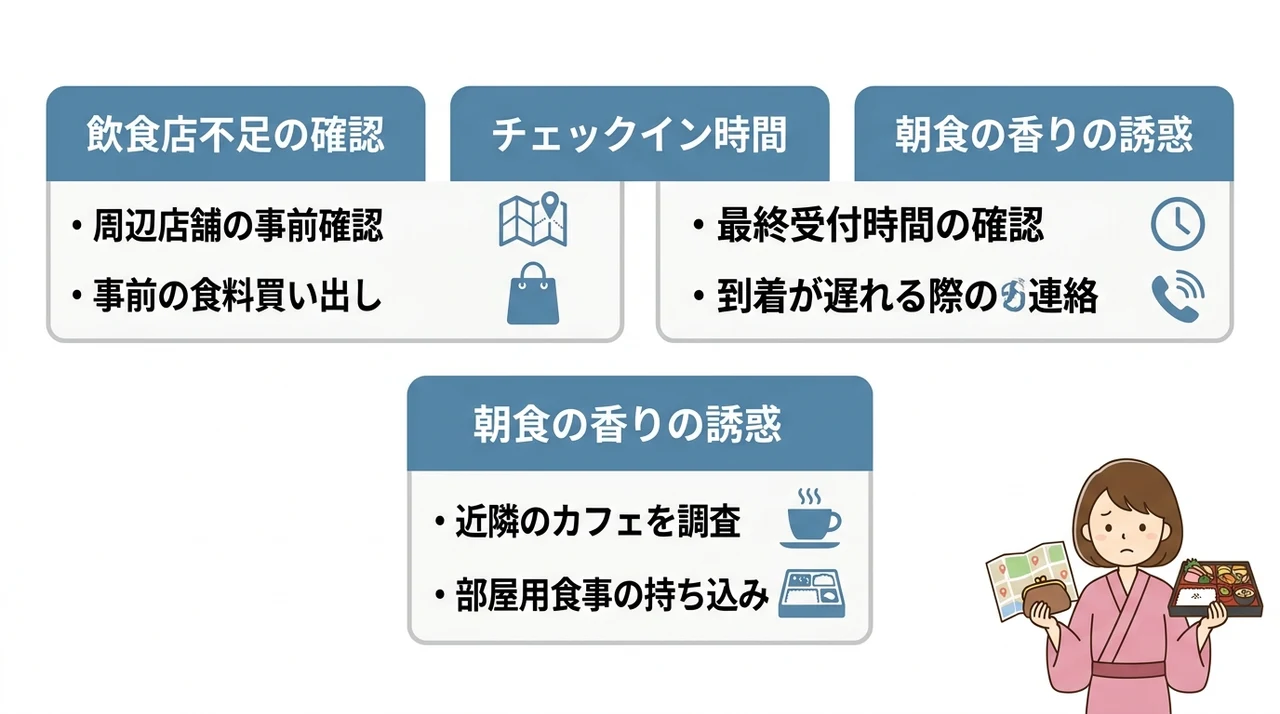 食事なし(素泊まり)で後悔しないための注意点