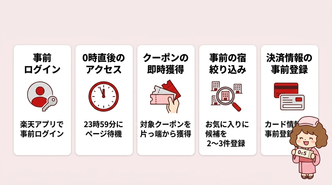 5と0のつく日クーポン争奪戦を勝ち抜く具体的な手順