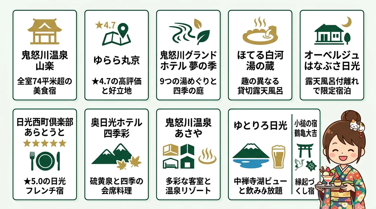 日光で記念日を祝うおすすめ旅館10選