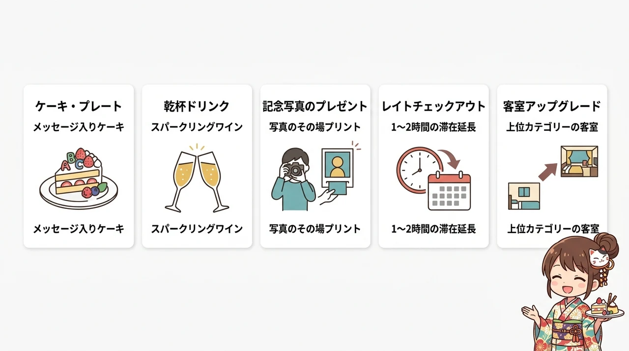 記念日プランで得られる5つの嬉しい特典