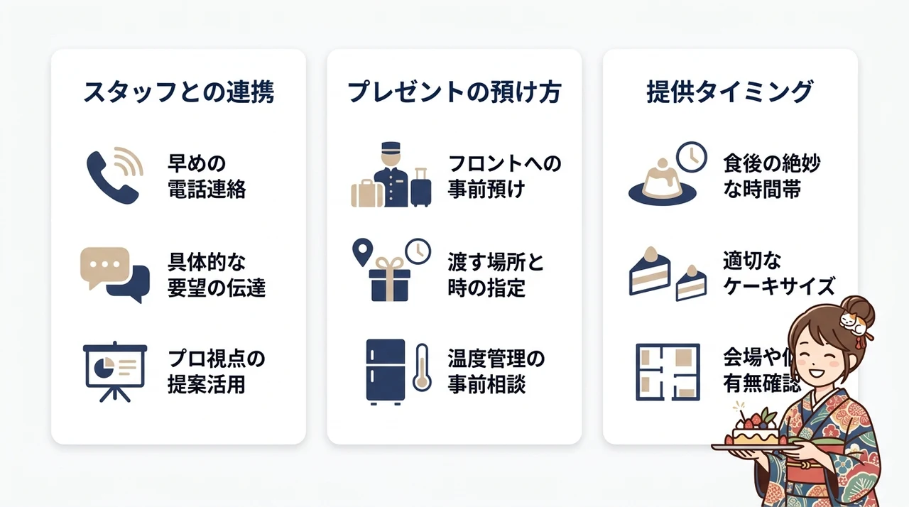 サプライズ演出を成功させる事前準備のコツ
