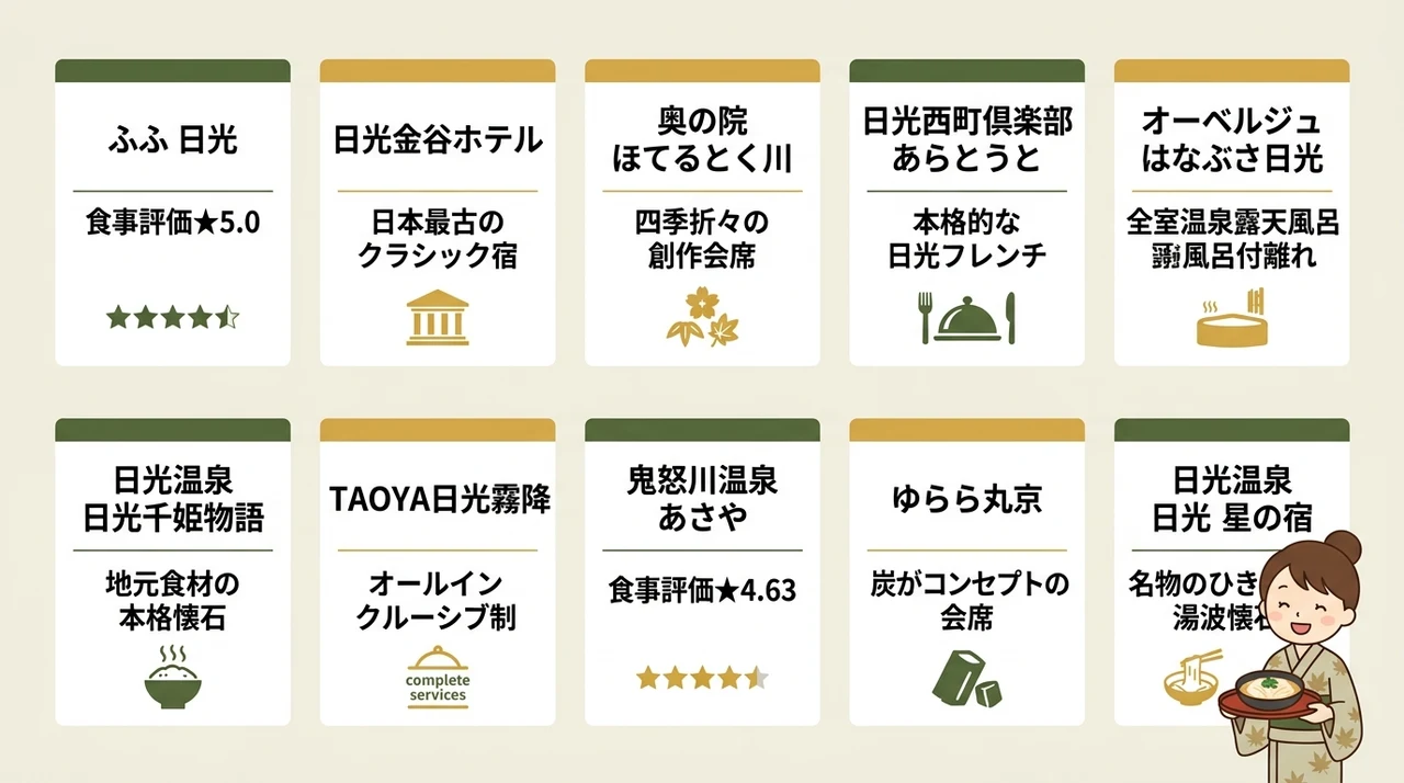 日光で食事が美味しい宿おすすめ10選｜美食の旅を叶える厳選宿