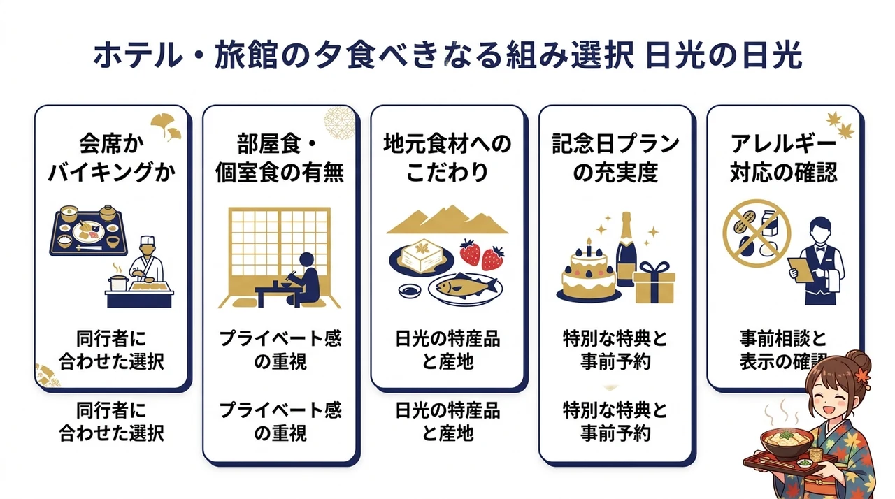 日光で美食を楽しむ宿の選び方とチェックポイント