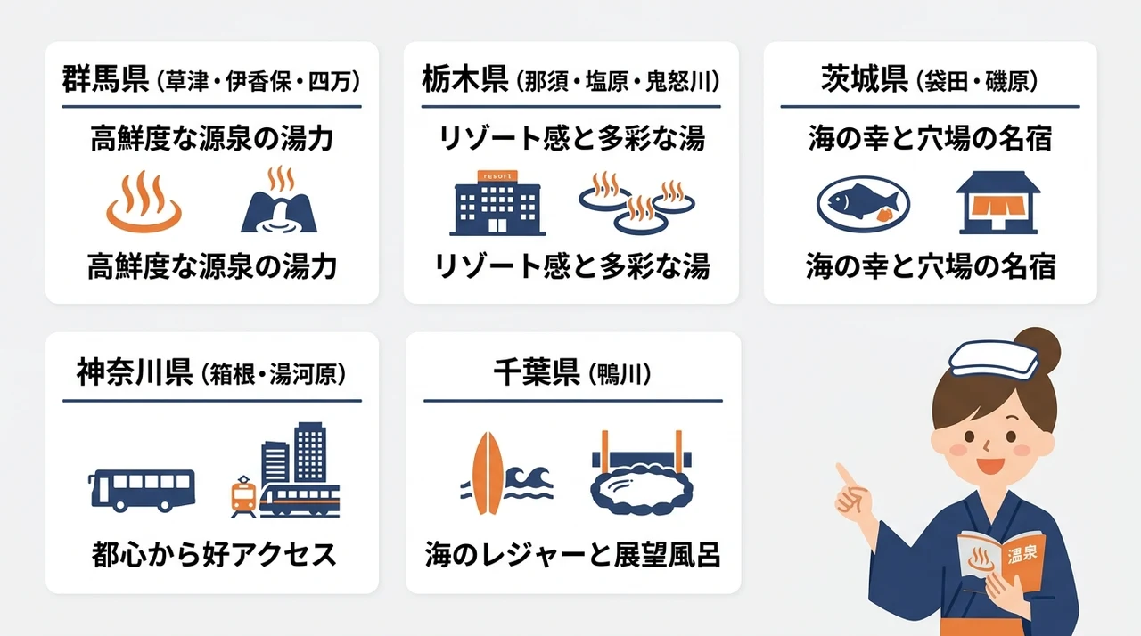 エリア別で探す関東の1万円台温泉宿