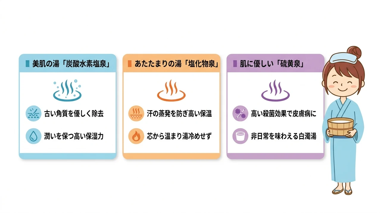 塩原温泉の魅力を高める3つの泉質