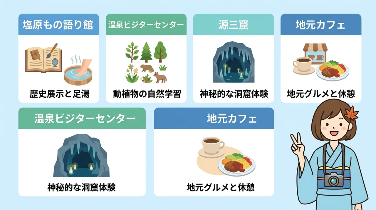 雨の日も安心の塩原温泉屋内観光ルート