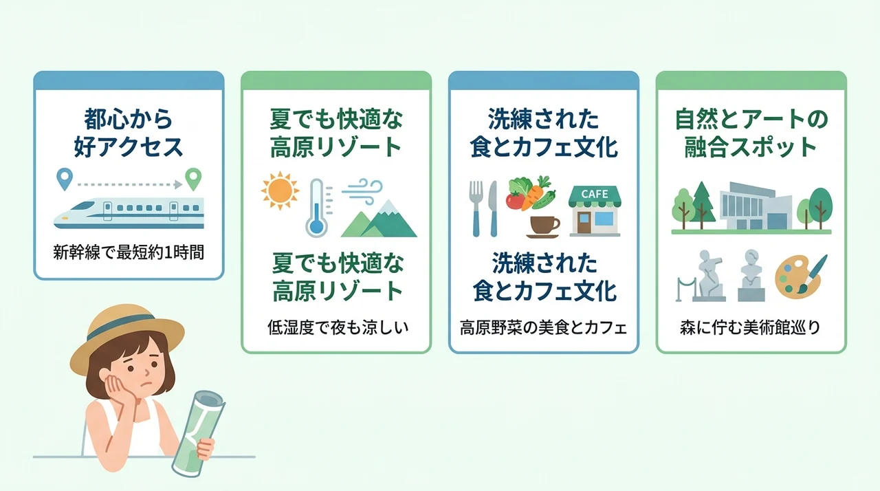 旅行の満足度を上げる軽井沢の4つの利点
