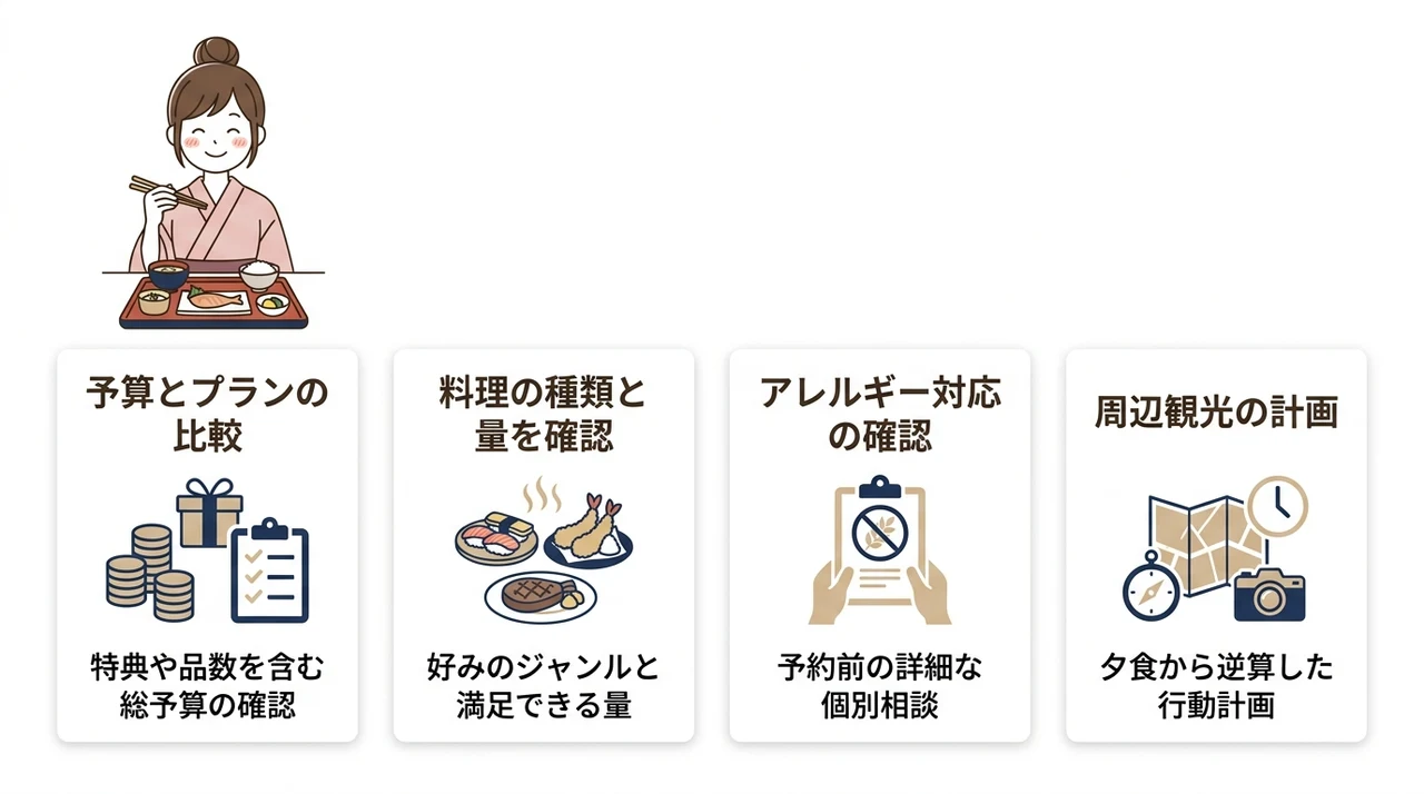 後悔しない！カップル部屋食の宿の選び方