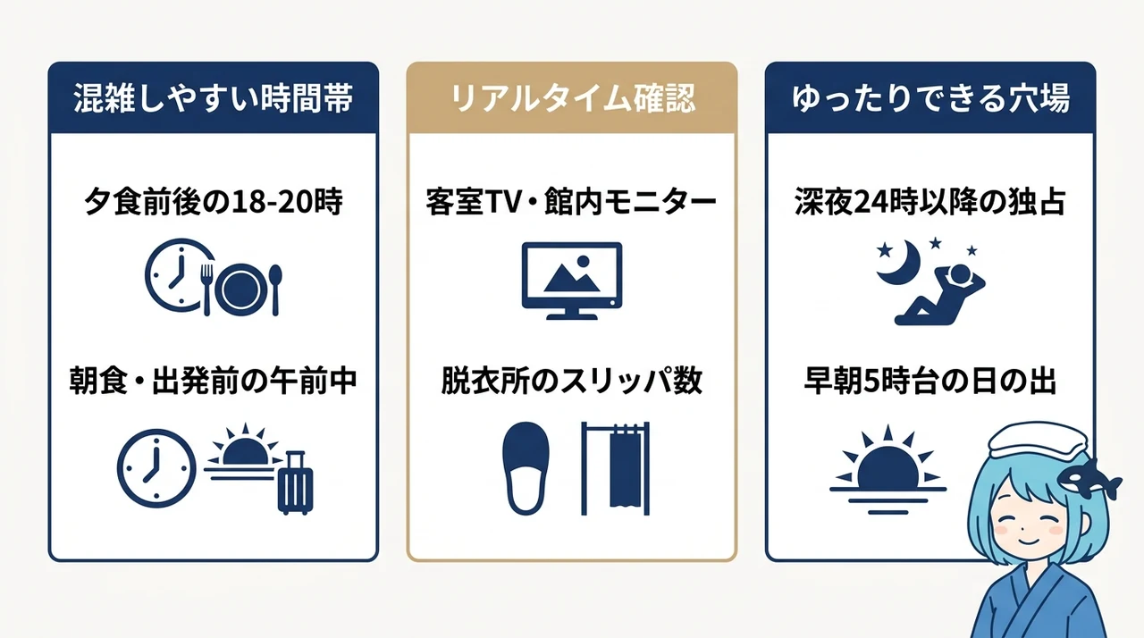 宿泊者が知っておきたい大浴場の混雑回避術