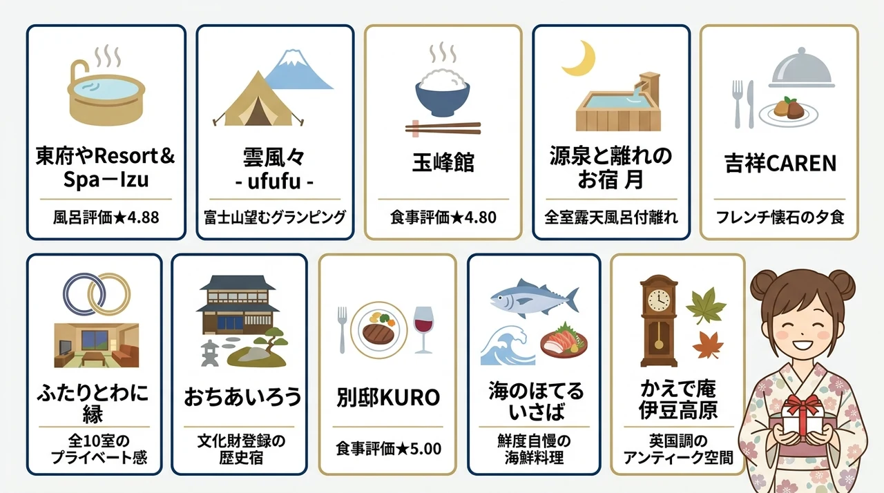 伊豆で彼女・彼氏の誕生日を祝う旅館10選