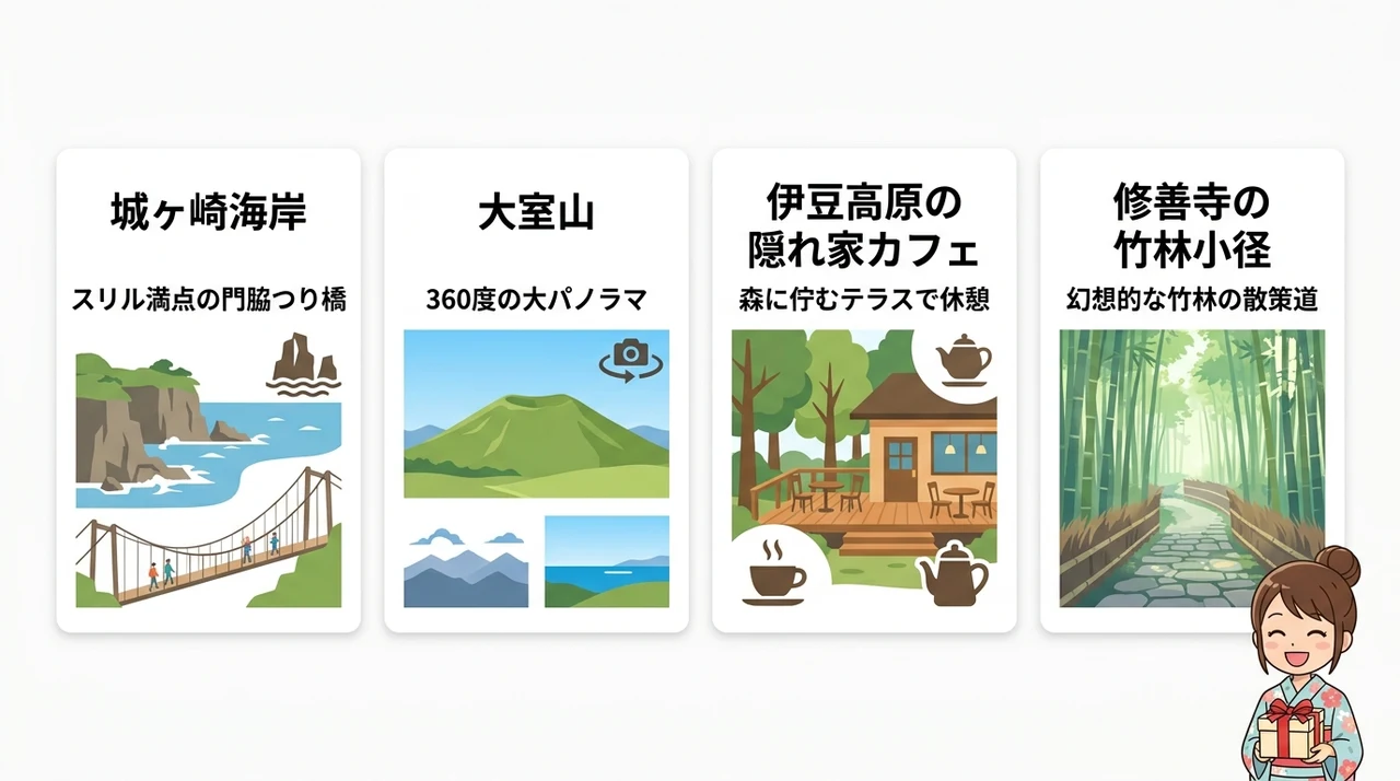 伊豆の誕生日ステイを彩る周辺立ち寄りスポット
