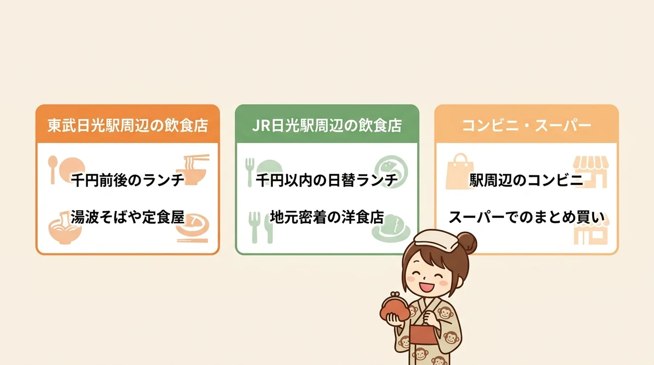 宿泊費以外も節約！周辺の格安飲食店とコンビニ情報