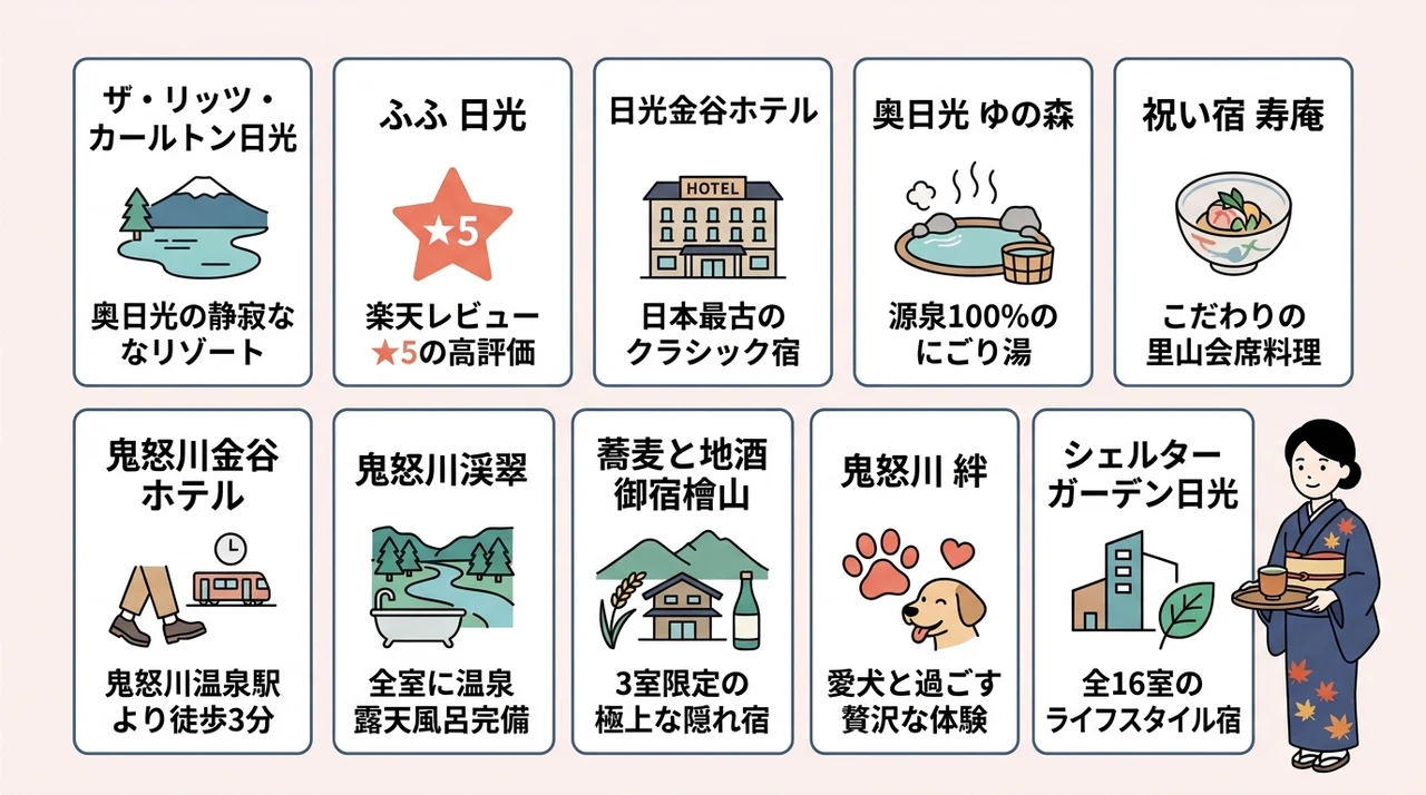 日光エリアで選ぶ高級旅館・ホテルおすすめ10選
