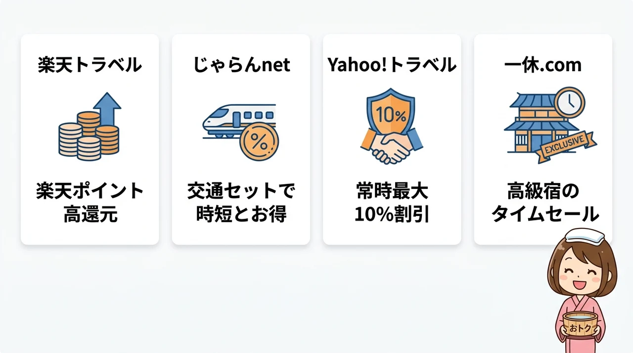 予約サイト別の最安値料金を比較する方法