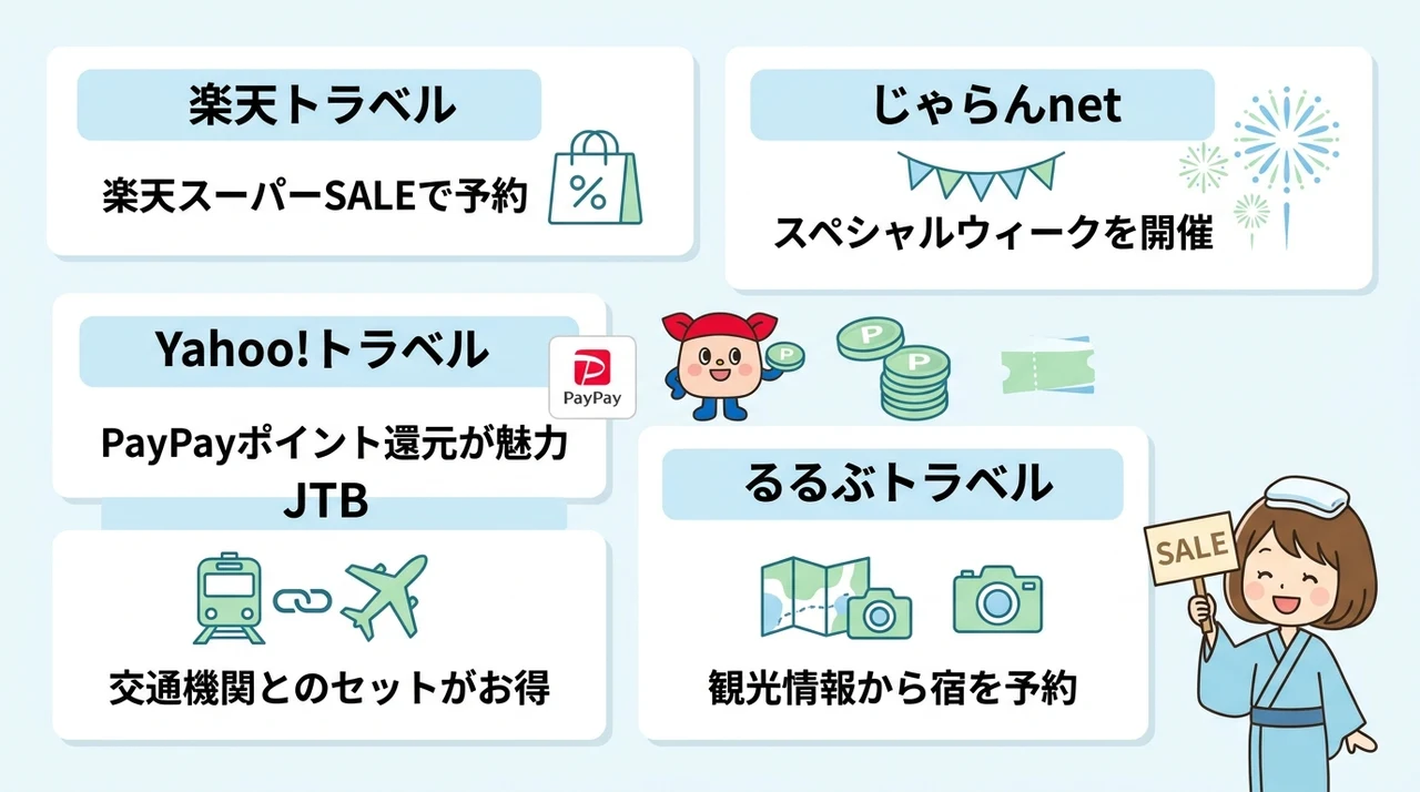 予約サイト別セール時期とクーポン獲得方法