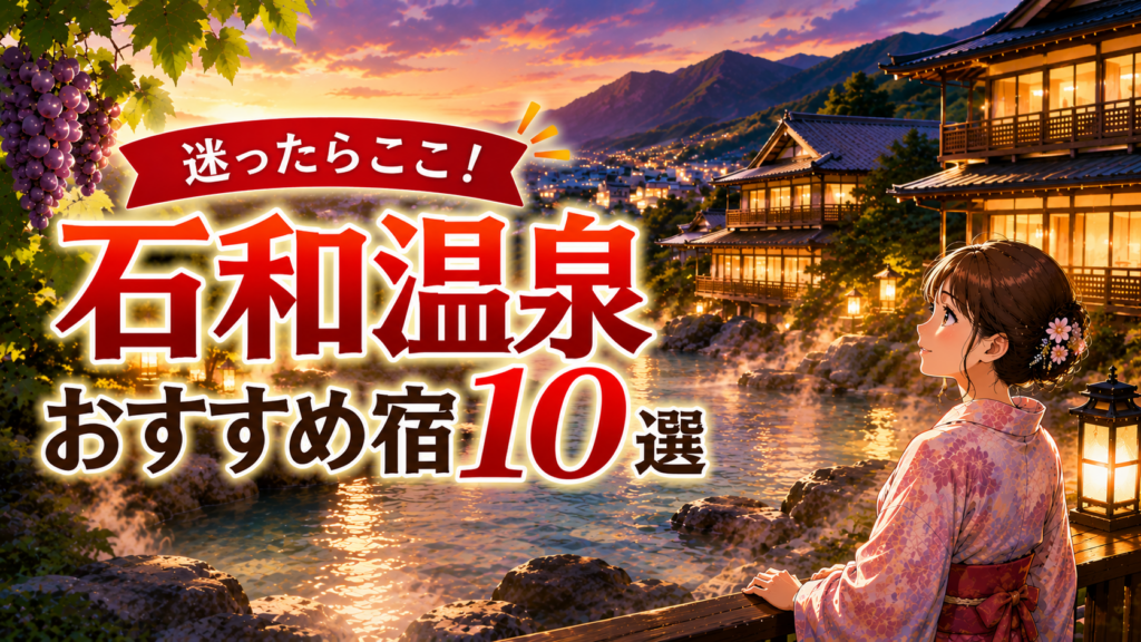 石和温泉のおすすめ宿10選を紹介するアイキャッチ画像