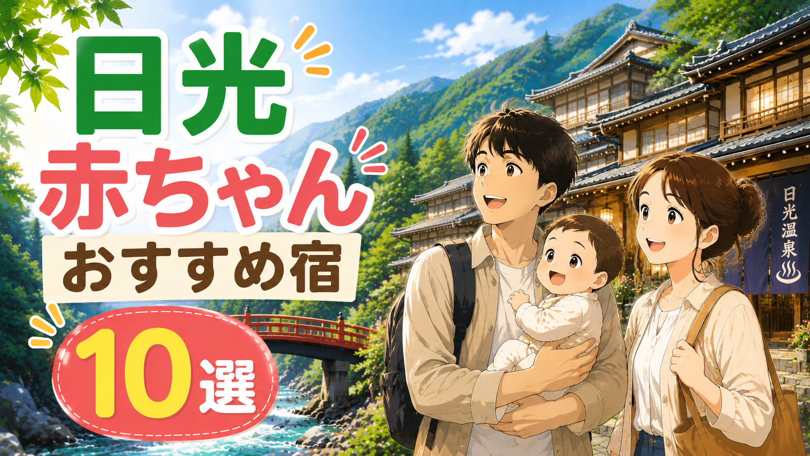 日光で赤ちゃん連れにおすすめの宿10選を紹介するアイキャッチ画像
