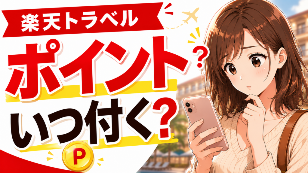 楽天トラベルのポイントはいつ付くのかをスマホで確認する女性