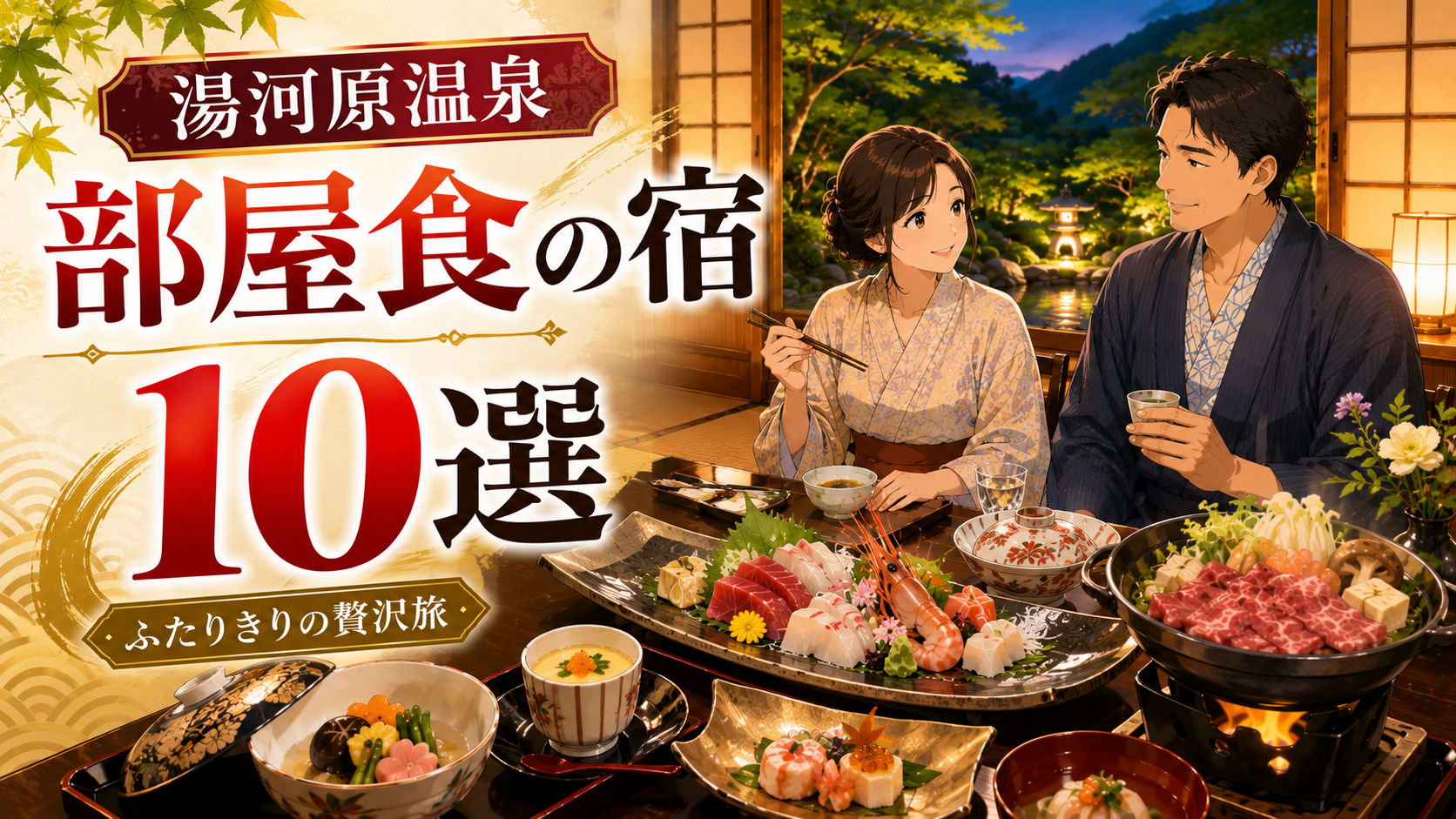 湯河原温泉の部屋食が楽しめる宿10選を紹介するアイキャッチ画像