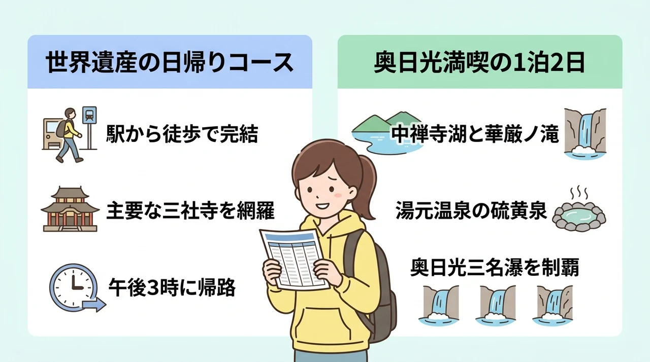 車なしでも快適な日光観光モデルコース2選