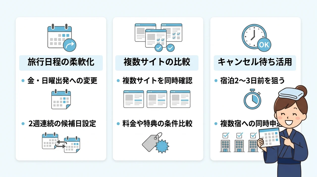 週末や連休の予約を確実に取るための心得