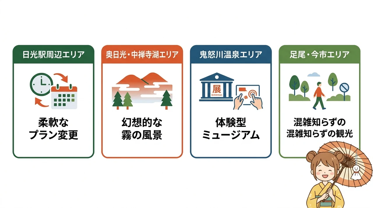 日光エリア別・雨の日におすすめの過ごし方