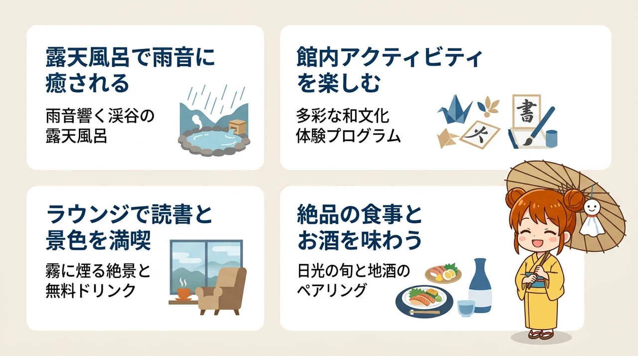 雨の日限定!日光の宿での特別な過ごし方