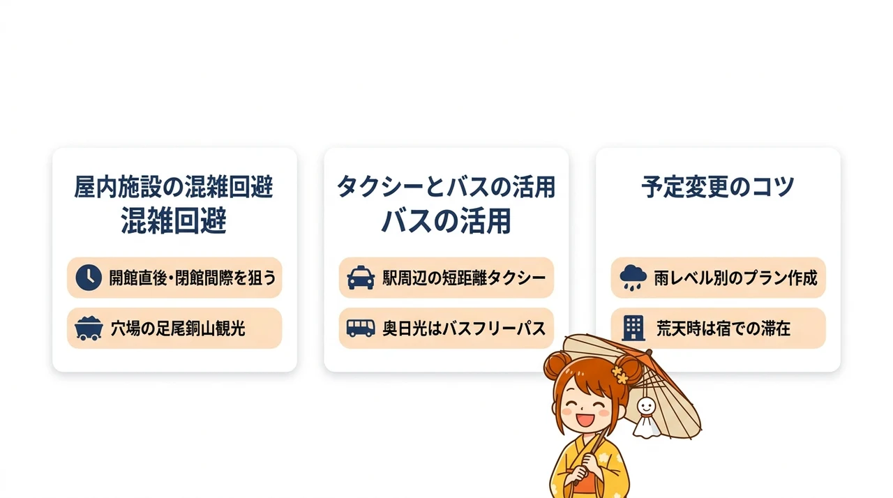 雨の日こそ狙い目?日光観光の穴場と注意点