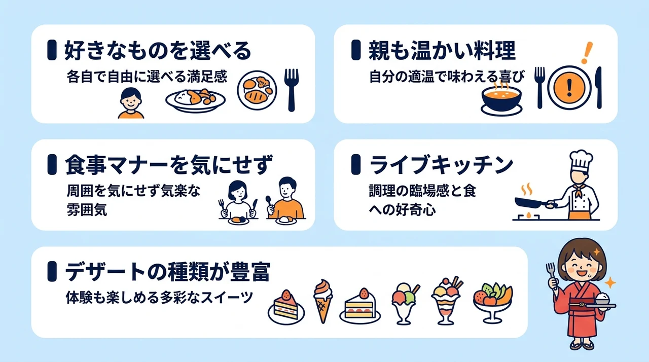 ファミリーにうれしいバイキング宿の魅力とは