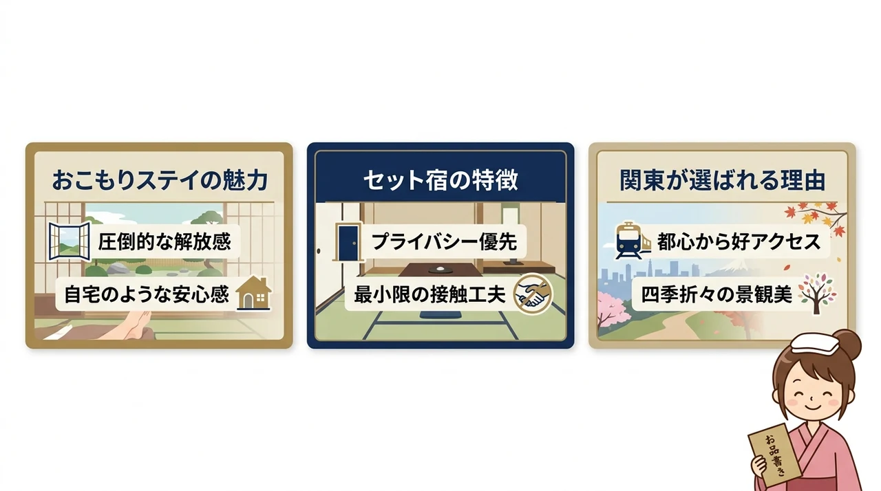 関東で叶える露天風呂付き客室と部屋食の贅沢なおこもりステイ