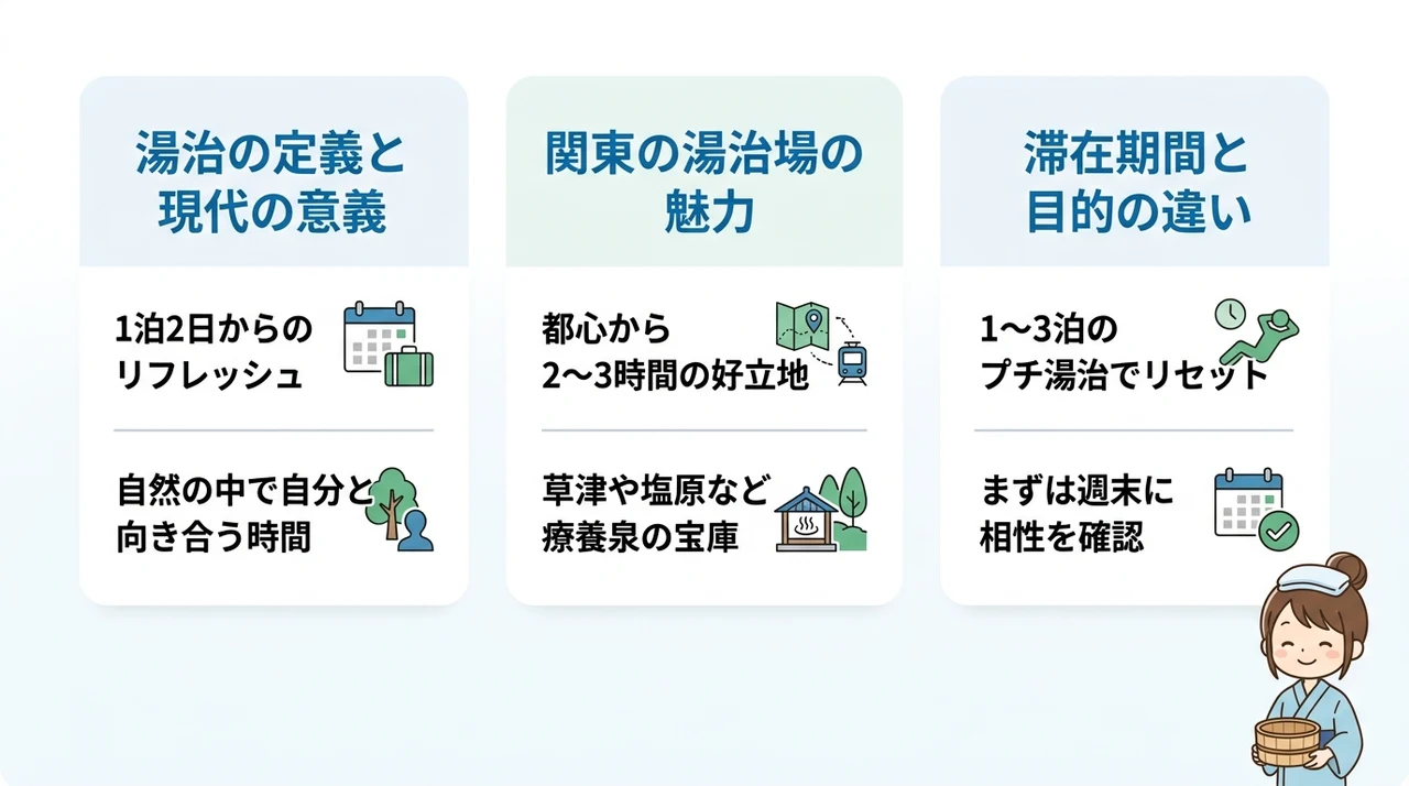 関東で叶える本格湯治とは？宿選びの基本