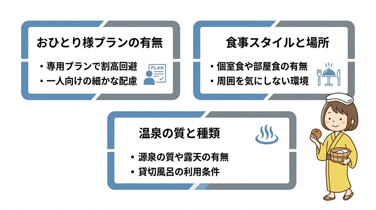 一人旅の宿を選ぶ際に注目すべき3つのポイント