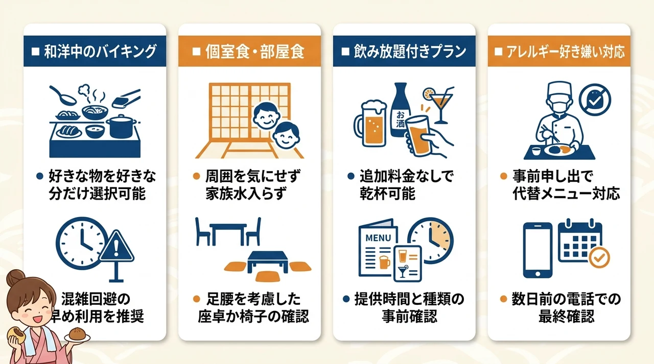 家族全員が満足する食事とプランのポイント