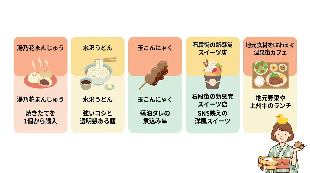 伊香保温泉観光の合間に立ち寄りたい名物グルメ&カフェ