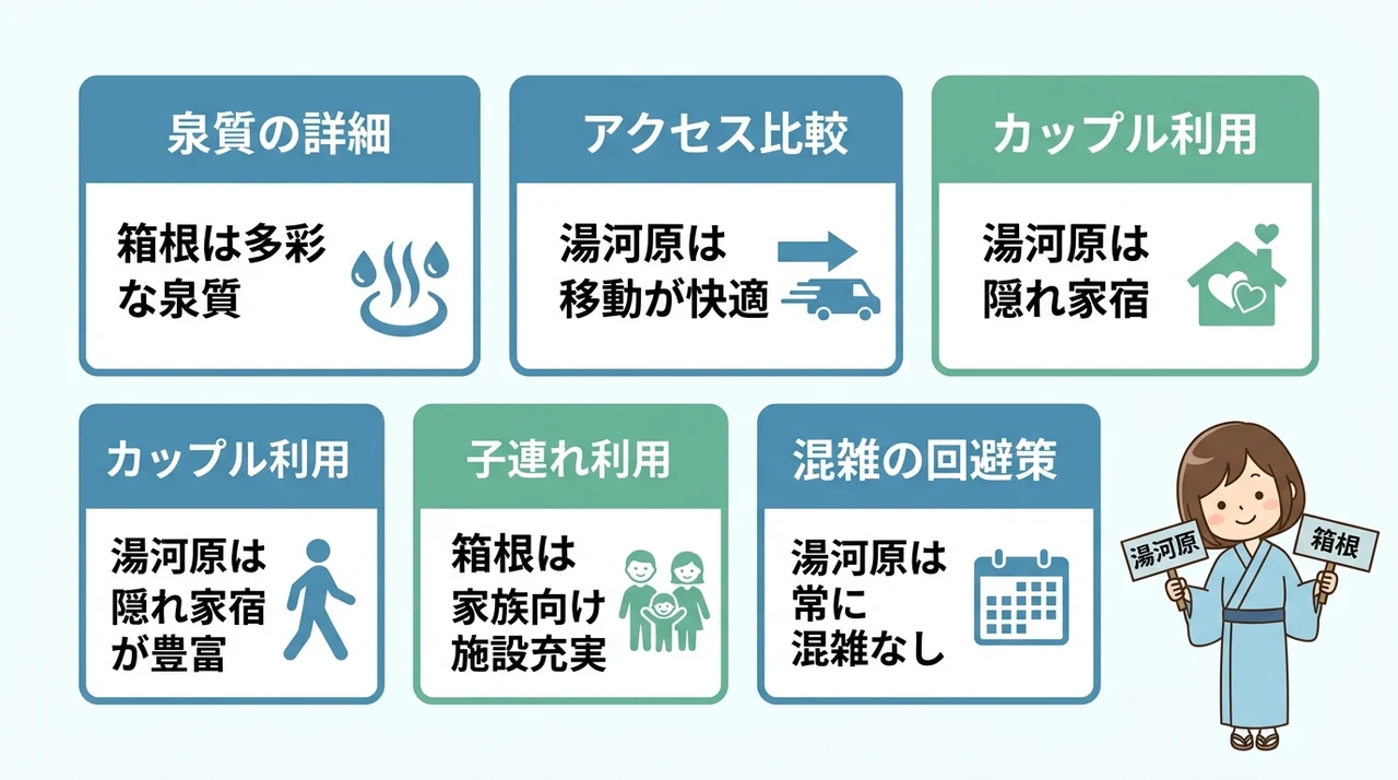 湯河原と箱根の違い比較|泉質・アクセス・雰囲気の差