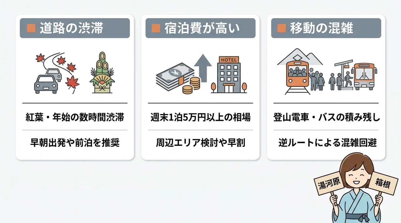 箱根のデメリット3選|事前の混雑対策で失敗を回避する