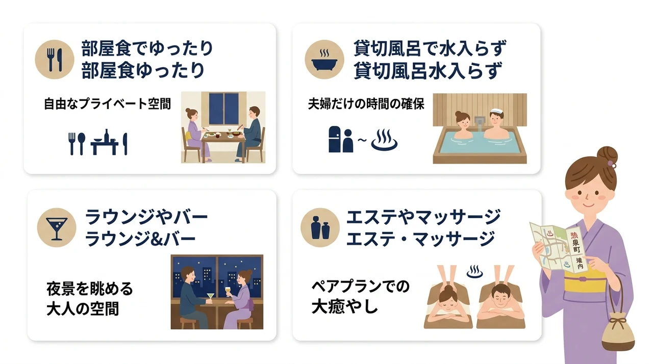夫婦旅行を彩る宿の楽しみ方