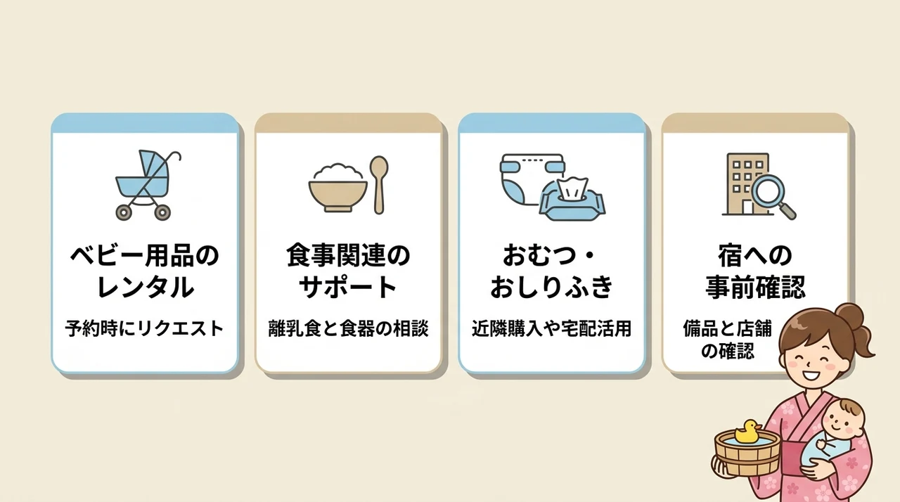 持ち物を減らす!宿のレンタル品と現地調達の活用術