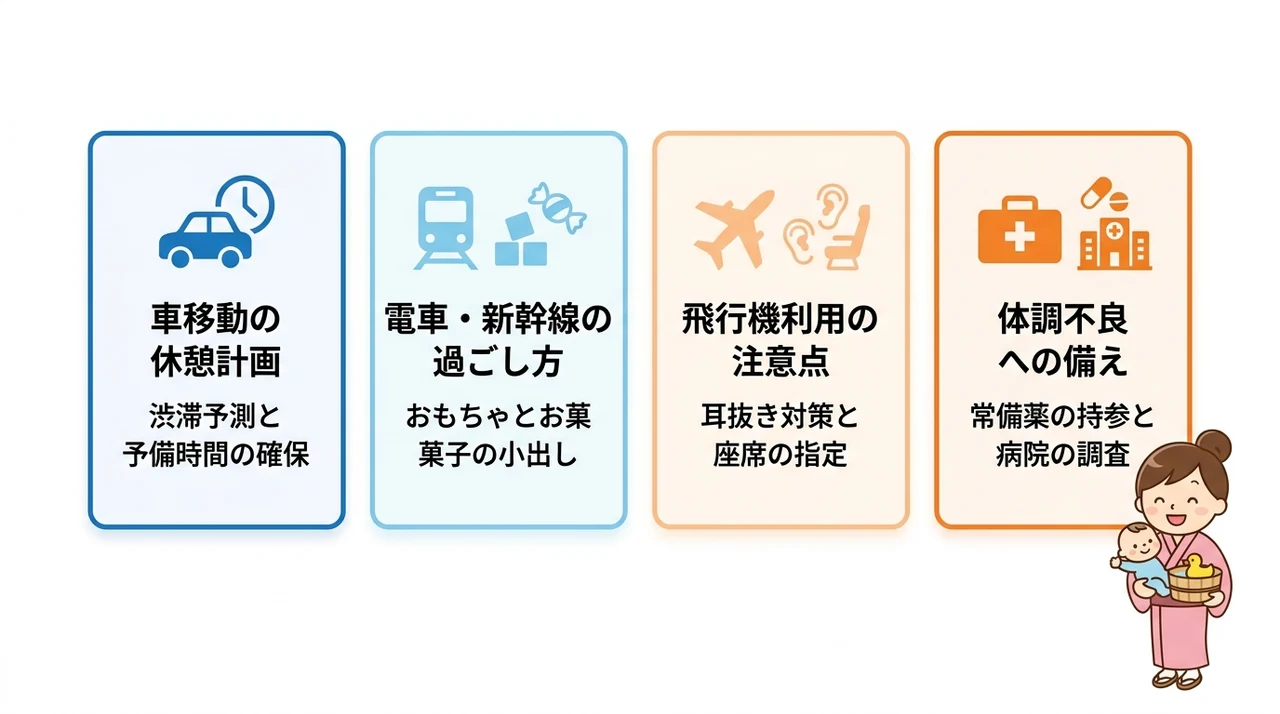 移動手段別!道中のぐずりと渋滞を回避する知恵