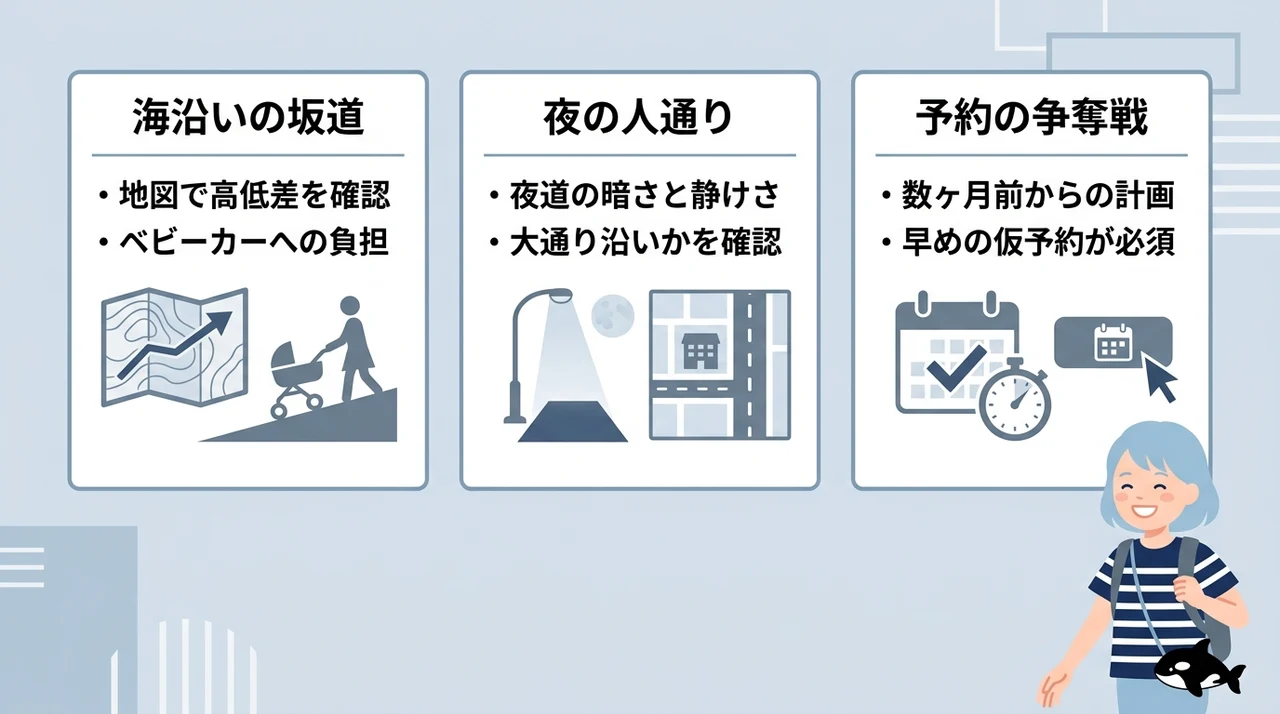 徒歩圏内ホテル選びで見落としがちな注意点