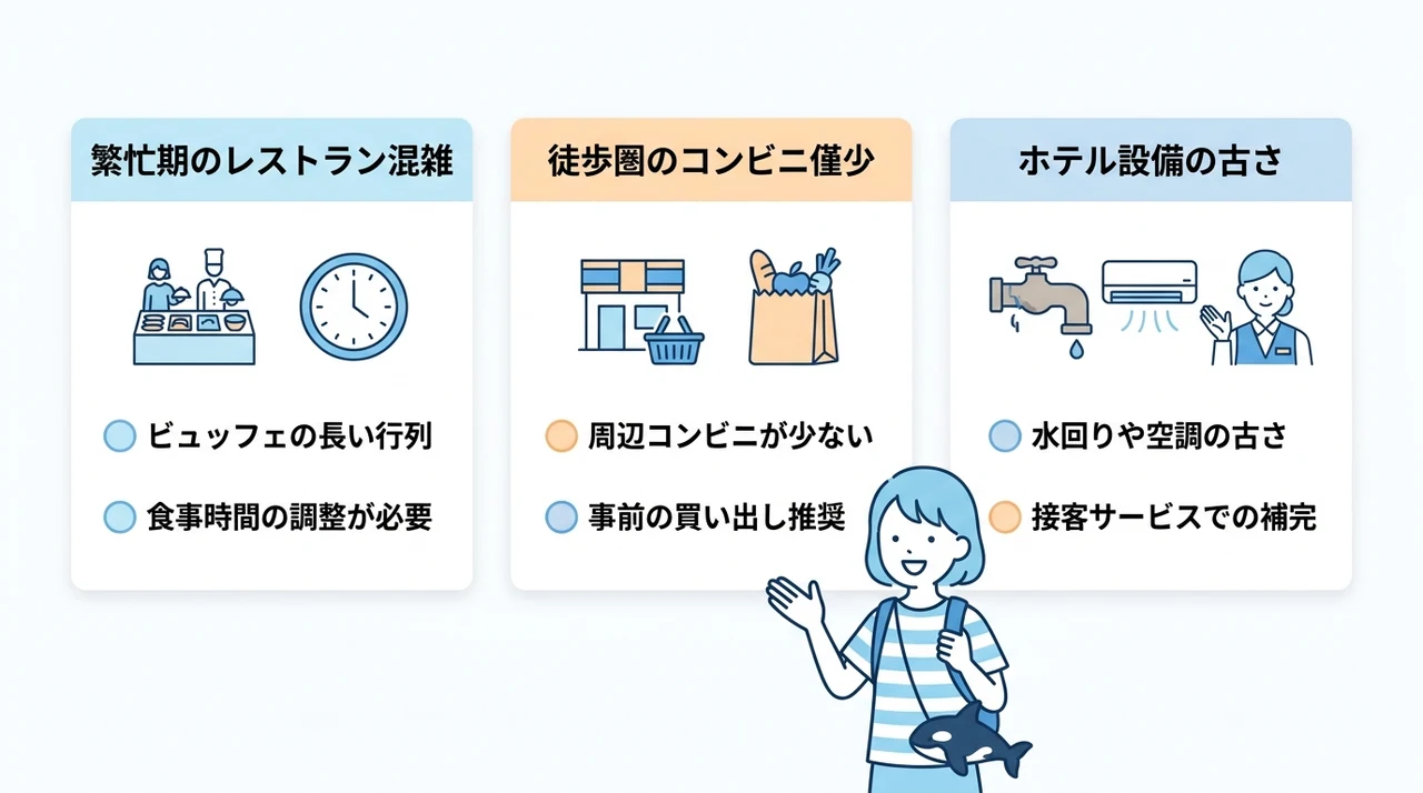 鴨川シーワールド周辺ホテルの気になる悪い口コミ