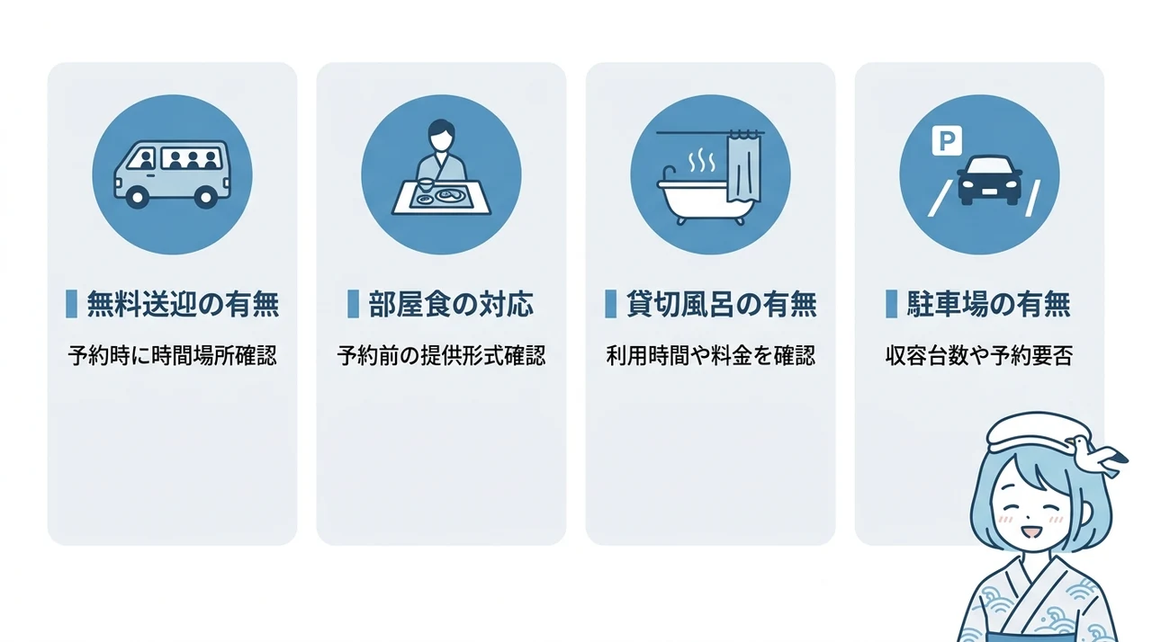 宿選びで確認したい設備とサービス
