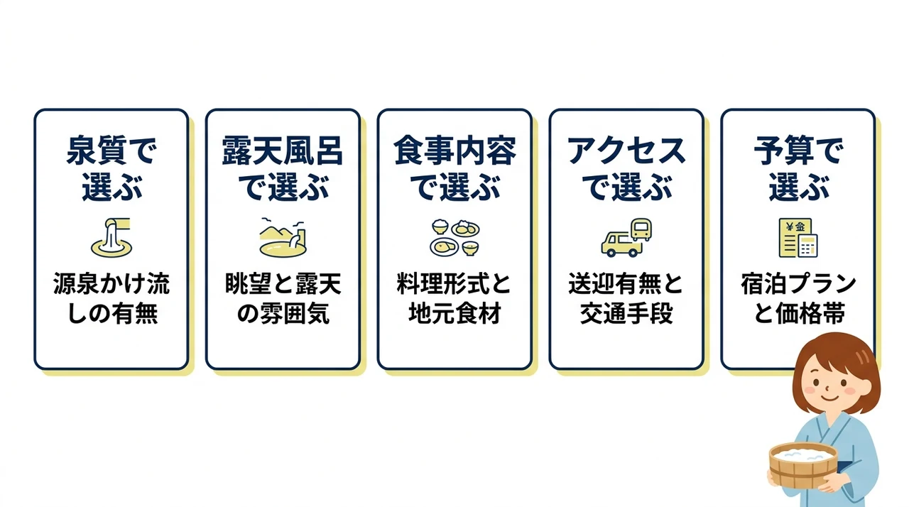 万座温泉にごり湯宿の選び方