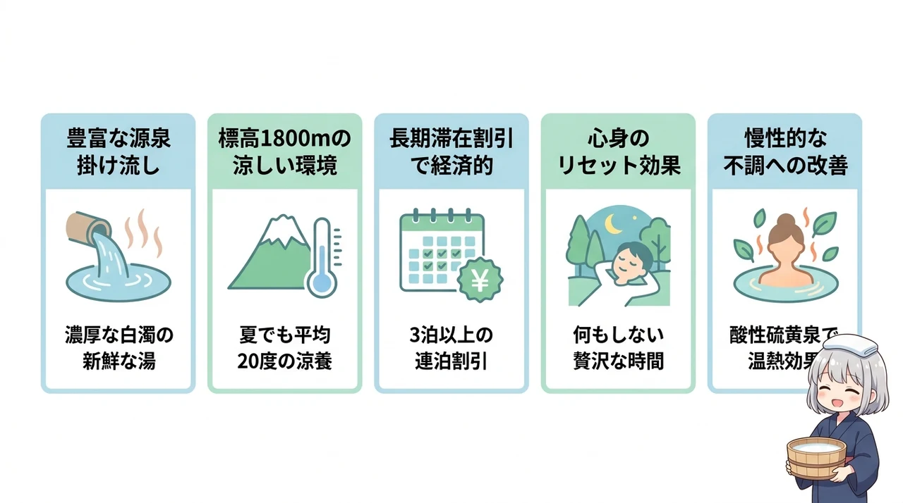 万座温泉湯治のメリット
