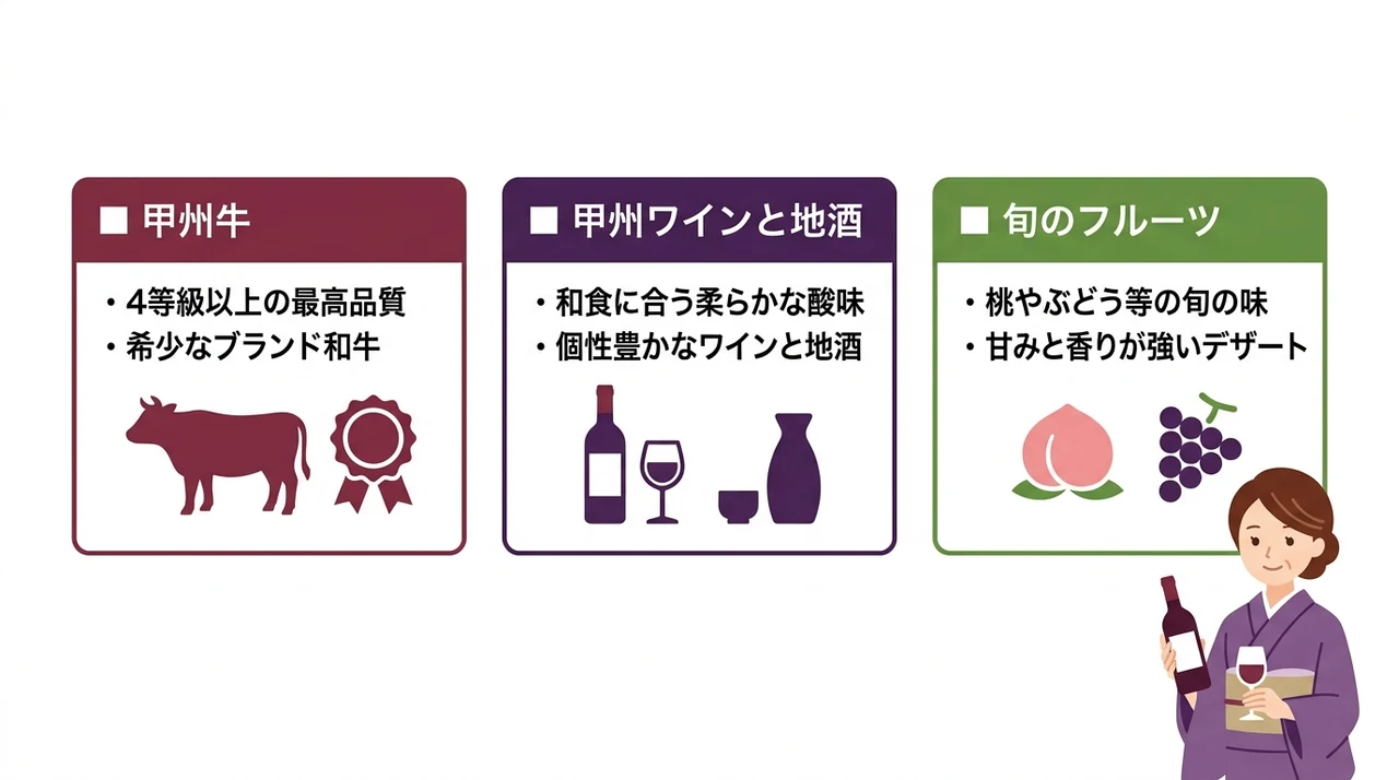石和温泉の高級旅館で味わう甲州グルメ