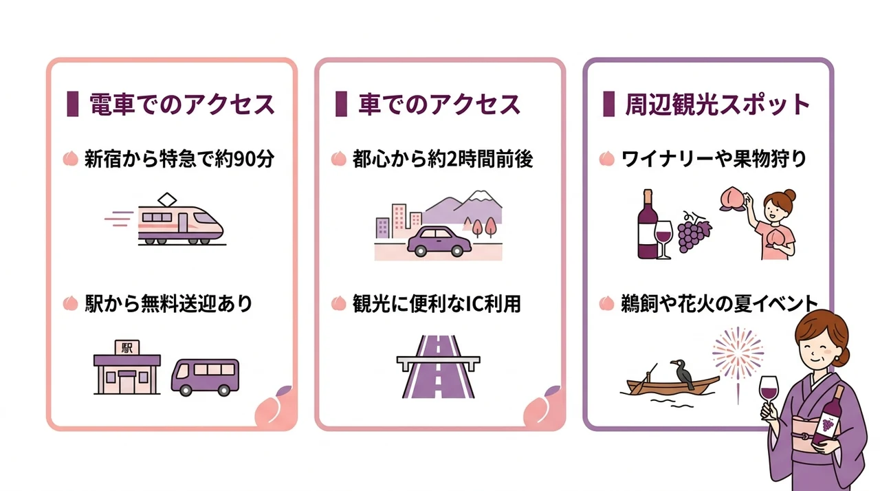 石和温泉へのアクセスと周辺観光の楽しみ方