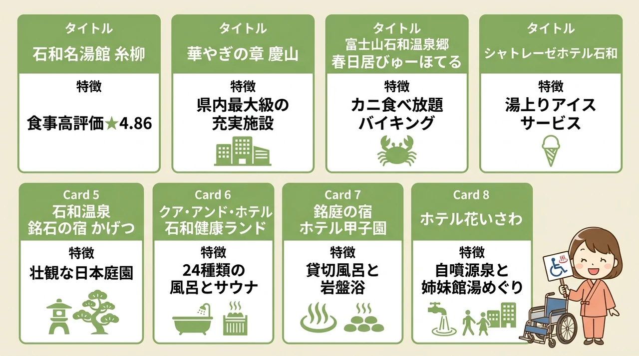 石和温泉バリアフリー対応のおすすめ宿8選