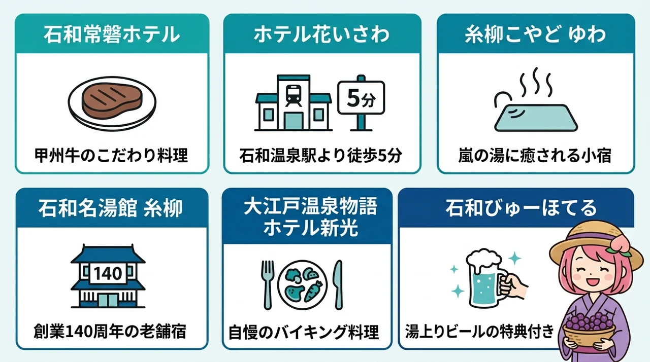 石和温泉でフルーツ狩りが楽しめる宿のおすすめ6選
