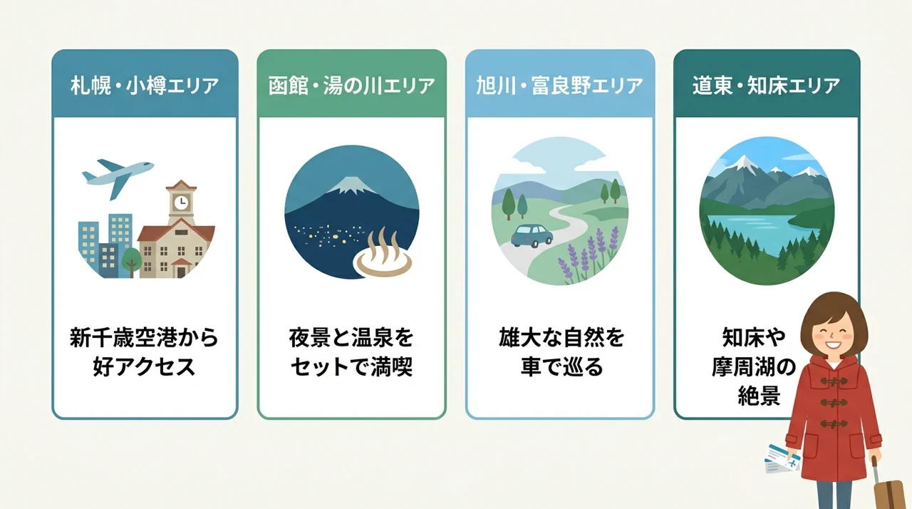 エリア別で選ぶ北海道の宿泊先と観光の魅力