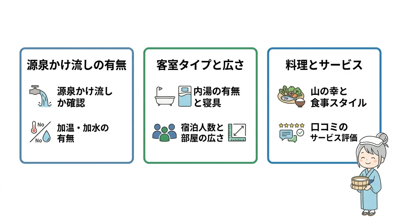 白骨温泉で露天風呂付き客室を選ぶ3つのポイント